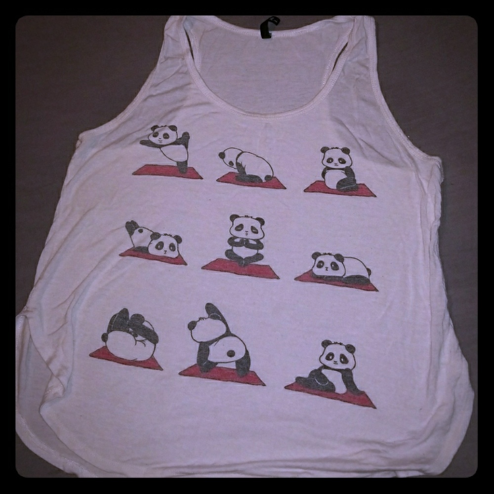 🖤OBOE🐼Panda doing Yoga Poses Tank🐼